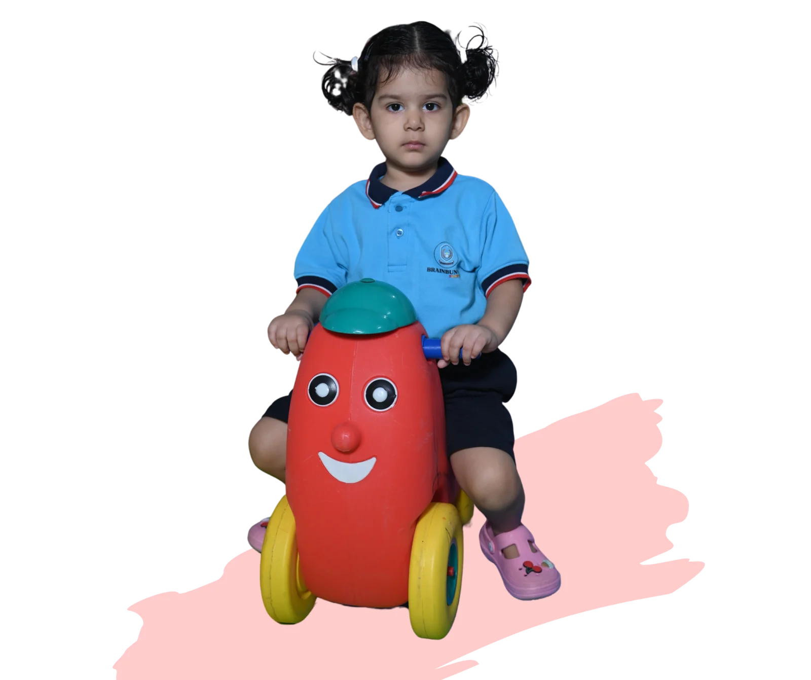 BrainBunny Juniors Preschool Student on Toy Rider