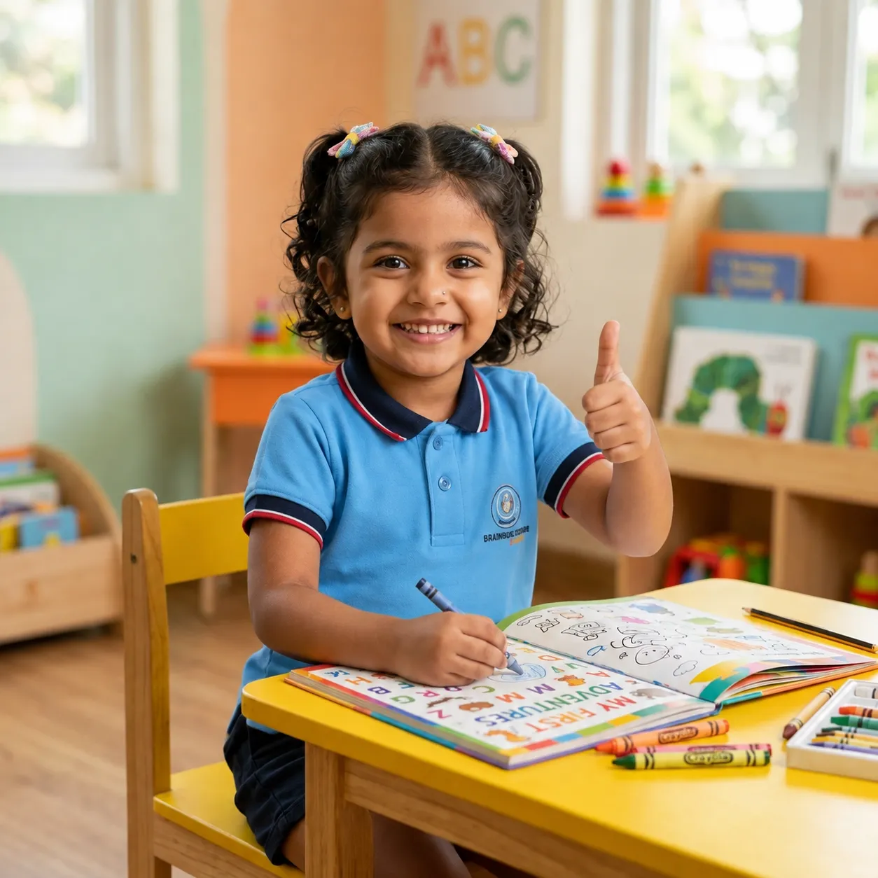 Happy preschool student at BrainBunny Juniors