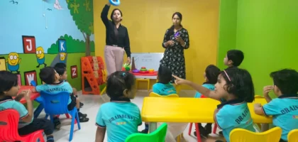Teacher with group of students
