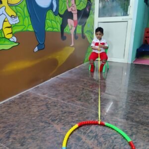 Child learning with fun indoor play tools