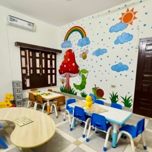Comfortable seating and colorful classroom furniture