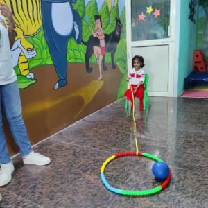 Child participating in gym activity at BrainBunny Juniors