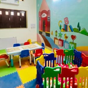 Bright lighting and cheerful classroom environment