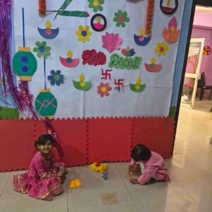 Children celebrating Diwali at BrainBunny Juniors Preschool Ghaziabad