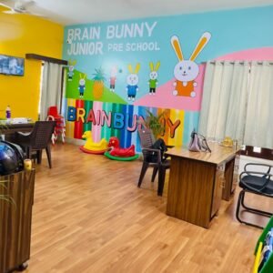 Preschool kids doing art and craft activities in the classroom.