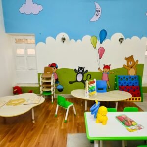 Montessori-based learning materials arranged in BrainBunny Juniors classroom.